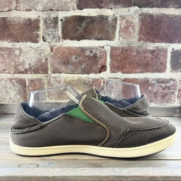 OluKai Nohea Mesh Slip On Shoes Mustang & Lime Peel Sz 9 - Picture 8 of 10